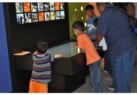 Mono 65" Custom  MultiTouch Table in Museum with up to 100 simultaneous touch points using Advanced IR or PCap (Projected Capacitive) Touch Technologies